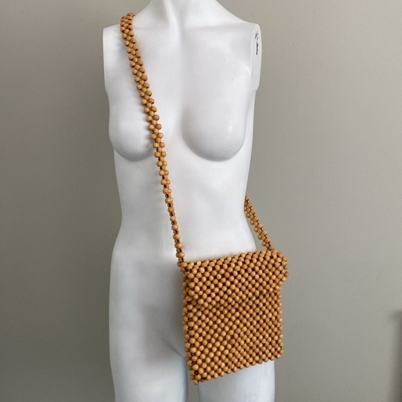 Vintage Beaded Wooden Purse Zipper No Brand - Picture 8 of 9